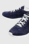 Kiton Blue nubuck sneakers for men - contrast sole. 100% nubuck. laces. Country of manufacture: Italy. Care: specialized cleaning - photo 5