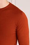 Cesare di Napoli Cashmere, silk and wool jumper orange for men - 35% cashmere, 35% wool, 30% silk. Country of manufacture: Italy. Care: specialized cleaning - photo 5