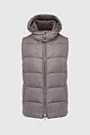 Moorer Wool and down vest beige for men - Hood. 100% wool, down. Closure: Zipper. Two side pockets with press studs, three inside pockets. Insulation: Down, feather. Country of origin: Italy. Care: specialized cleaning - photo 1