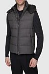 Moorer Wool and down vest beige for men - Hood. 100% wool, down. Closure: Zipper. Two side pockets with press studs, three inside pockets. Insulation: Down, feather. Country of origin: Italy. Care: specialized cleaning - photo 3