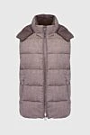 Moorer Wool and down vest beige for men - Hood. 100% wool, down. Closure: Zipper. Two side pockets with press studs, three inside pockets. Insulation: Down, feather. Country of origin: Italy. Care: specialized cleaning - photo 7