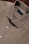 Tombolini Men's beige linen shirt - 100% linen. Closure: buttons. Country of manufacture: Italy. Care: specialized cleaning - photo 9