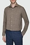 Tombolini Men's beige linen shirt - 100% linen. Closure: buttons. Country of manufacture: Italy. Care: specialized cleaning - photo 3