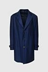 Tombolini Blue wool coat for men - 100% wool. Buttons. Three side pockets, two inside pockets. Lining: 100% silk. Country of origin: Italy. Care: specialized cleaning - photo 1