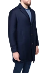 Tombolini Blue wool coat for men - 100% wool. Buttons. Three side pockets, two inside pockets. Lining: 100% silk. Country of origin: Italy. Care: specialized cleaning - photo 3