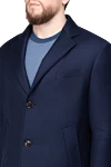 Tombolini Blue wool coat for men - 100% wool. Buttons. Three side pockets, two inside pockets. Lining: 100% silk. Country of origin: Italy. Care: specialized cleaning - photo 5