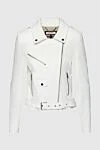 Fleur de Paris Women's white genuine leather jacket - oblique zipper. 100% genuine leather. Closure: zipper. two side pockets, one chest pocket, one with flap. Country of manufacture: Italy. Care: specialized cleaning - photo 1