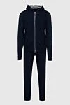 Kiton Men's cotton sports suit, blue - Contrast zipper. Hood. 100% cotton. Closure: Elastic waistband with drawstring, zipper. Four side pockets. Country of manufacture: Italy. Care: specialized cleaning - photo 1