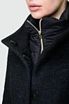 Herno Black coat for women - 53% wool, 18% viscose, 15% polyamide, 14% mohair. Closure: zipper. two side pockets, one inside pocket. Lining: 100% silk. Country of origin: Italy. Care: specialized cleaning - photo 5