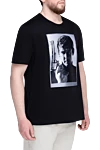 Limitato Black cotton T-shirt for men - print pattern. 100% cotton. Country of origin: Italy. Care: specialized cleaning - photo 3