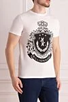 Billionaire White cotton T-shirt for men - picture and logo print. 100% cotton. Country of manufacture: Italy. Care: specialized cleaning - photo 3