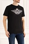 Billionaire Black cotton T-shirt for men - picture and logo print. 100% cotton. Country of manufacture: Italy. Care: specialized cleaning - photo 3