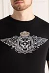 Billionaire Black cotton T-shirt for men - picture and logo print. 100% cotton. Country of manufacture: Italy. Care: specialized cleaning - photo 5