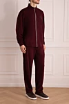 Billionaire Men's sports suit made of wool, silk and polyamide, burgundy - Embroidered brand logo. 52% wool, 41% silk, 7% polyamide. Closure: Drawstring, zipper. Four side pockets. Country of manufacture: Italy. Care: specialized cleaning - photo 3