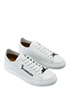 Billionaire White leather sneakers for men - logo print. 100% genuine leather. lacing. sole height 2cm. Country of manufacture: Italy. Care: specialized cleaning - photo 3