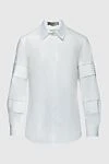 D.Exterior White cotton and polyamide shirt for women - inserts on the sleeves. cotton, polyamide, elastane. buttons. Country of manufacture: Italy. Care: specialized cleaning - photo 1