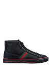 Gucci Black polyester sneakers for men - logo on the fabric, Contrast stripe. 100% polyester. drawstring. height 3cm. Country of manufacture: Italy. Care: specialized cleaning - photo 1