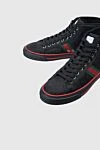 Gucci Black polyester sneakers for men - logo on the fabric, Contrast stripe. 100% polyester. drawstring. height 3cm. Country of manufacture: Italy. Care: specialized cleaning - photo 5