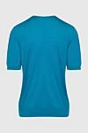 Cesare di Napoli Short sleeve jumper in silk and cotton blue for men - Short sleeve. 50% silk, 50% cotton. Country of manufacture: Italy. Care: specialized cleaning - photo 5