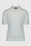 Cesare di Napoli White silk polo for men - 100% silk. Closure: Zipper. Country of manufacture: Italy. Care: specialized cleaning - photo 1