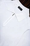 Cesare di Napoli White silk polo for men - 100% silk. Closure: Zipper. Country of manufacture: Italy. Care: specialized cleaning - photo 7