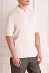 Cesare di Napoli Cotton polo white for men - 100% cotton. Closure: Zipper. Country of manufacture: Italy. Care: specialized cleaning - photo 3