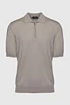 Cesare di Napoli Cotton polo beige for men - 100% cotton. Closure: Zipper. Country of manufacture: Italy. Care: specialized cleaning - photo 1