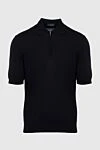 Cesare di Napoli Cotton polo black for men - 100% cotton. Closure: Zipper. Country of origin: Italy. Care: specialized cleaning - photo 1