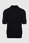 Cotton polo black for men Cesare di Napoli - 100% cotton. Closure: Zipper. Country of origin: Italy. Care: specialized cleaning - photo 6