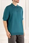 Cesare di Napoli Cotton polo green for men - 100% cotton. Closure: Zipper. Country of manufacture: Italy. Care: specialized cleaning - photo 3