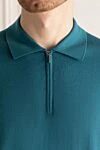 Cesare di Napoli Cotton polo green for men - 100% cotton. Closure: Zipper. Country of manufacture: Italy. Care: specialized cleaning - photo 5