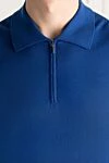 Cesare di Napoli Cotton polo blue for men - 100% cotton. Closure: Zipper. Country of manufacture: Italy. Care: specialized cleaning - photo 5