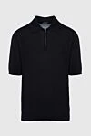 Cesare di Napoli Cotton and silk polo black for men - 50% cotton, 50% silk. Closure: Zipper. Country of origin: Italy. Care: specialized cleaning - photo 1