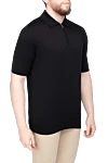 Cesare di Napoli Cotton and silk polo black for men - 50% cotton, 50% silk. Closure: Zipper. Country of origin: Italy. Care: specialized cleaning - photo 3