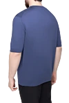 Short sleeve jumper made of silk and cotton blue for men Cesare di Napoli - Textured pattern. Short sleeve. 55% silk, 45% cotton. Country of origin: Italy. Care: specialized cleaning - photo 4