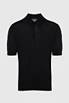 Cesare di Napoli Cotton and silk polo black for men - 50% cotton, 50% silk. Buttons. Country of origin: Italy. Care: specialized cleaning - photo 1