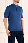 Cesare di Napoli Cotton polo blue for men - 100% cotton. Closure: Buttons. Country of manufacture: Italy. Care: specialized cleaning - photo 3