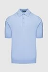 Cesare di Napoli Blue cotton polo for men - 100% cotton. Closure: Buttons. Country of manufacture: Italy. Care: specialized cleaning - photo 1