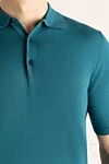 Cesare di Napoli Cotton polo green for men - 50% cotton, 50% silk. Buttons. Country of manufacture: Italy. Care: specialized cleaning - photo 5