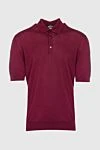 Cesare di Napoli Cotton and silk polo burgundy for men - 50% cotton, 50% silk. Buttons. Country of manufacture: Italy. Care: specialized cleaning - photo 1