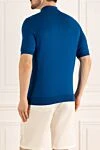 Cotton polo blue for men Cesare di Napoli - 100% cotton. Closure: Buttons. Country of manufacture: Italy. Care: specialized cleaning - photo 4