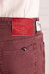 Jacob Cohen Cotton jeans burgundy for men - logo. 98% cotton 2% elastane. button, zipper. Three side pockets, two back pockets. Country of manufacture: Italy. Care: specialized cleaning - photo 5