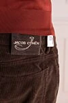 Jacob Cohen Brown cotton jeans for men - logo. 100% cotton. Closure: button, zipper. Three side pockets, two back pockets. Country of manufacture: Italy. Care: specialized cleaning - photo 5