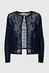 Tonet Blue cotton and polyamide cardigan for women - Fastener: hooks. lace. two side pockets. 50% cotton, 50% polyamide. Country of manufacture: Italy. Care: specialized cleaning - photo 1