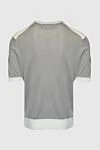 Stefano Ricci Джемпер с коротким рукавом из шелка серый мужской - Контрастные манжеты и горловина. Короткий рукав. 100% шёлк. Страна производитель: Италия. Уход: специализированная чистка - фото 5