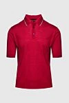 Stefano Ricci Поло из шелка, хлопка и льна красное мужское - Контрастная отделка. 60% шёлк, 25% лён, 15% хлопок. Пуговицы. Страна производитель: Италия. Уход: специализированная чистка - фото 1