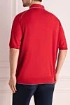 Stefano Ricci Поло из шелка, хлопка и льна красное мужское - Контрастная отделка. 60% шёлк, 25% лён, 15% хлопок. Пуговицы. Страна производитель: Италия. Уход: специализированная чистка - фото 5