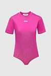 MSGM Cotton bodysuit pink for women - brand logo. 100% cotton. buttons. Country of manufacture: Italy. Care: specialized cleaning - photo 1