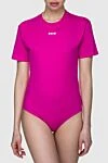 MSGM Cotton bodysuit pink for women - brand logo. 100% cotton. buttons. Country of manufacture: Italy. Care: specialized cleaning - photo 3