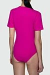 Cotton bodysuit pink for women MSGM - brand logo. 100% cotton. buttons. Country of manufacture: Italy. Care: specialized cleaning - photo 4